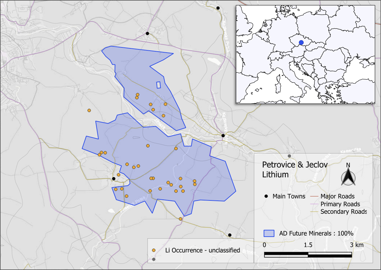 Czech Lithium Jeclov Map